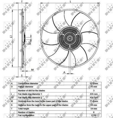 Вискомуфта вентилятора охлаждения (с вентилятором) MERCEDES SPRINTER 35-T (906) SPRINTER 3-T (906) 2.1D 06.06- 49539 NRF