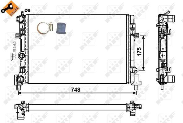 Радиатор двигателя AUDI A1 SEAT IBIZA IV IBIZA IV ST IBIZA V TOLEDO IV SKODA FABIA II FABIA III RAPID ROOMSTER ROOMSTER PRAKTIK VW POLO 1.0- 53024 NRF