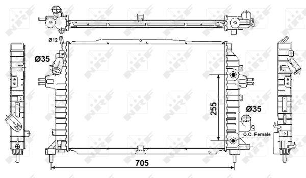 Радиатор охлаждения двигателя OPEL ZAFIRA B 1.7D/1.9D/2.0 07.05-04.15 53082 NRF - фото 1