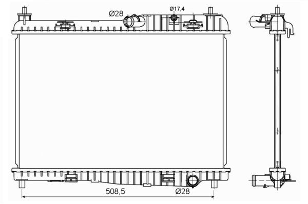 Радиатор охлаждения двигателя FORD B-MAX FIESTA VI 1.25-1.6 06.08- 53152 NRF