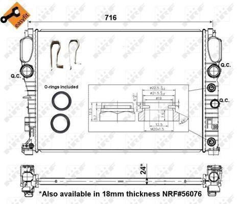 Радіатор охолодження двигуна MERCEDES CLS (C219) E T-MODEL (S211) E (W211) 2.1D-3.5 03.02-12.10 53423 NRF