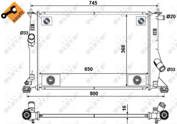 Радиатор охлаждения двигателя MAZDA 5 1.8/2.0/2.0D 02.05-05.10 53465 NRF