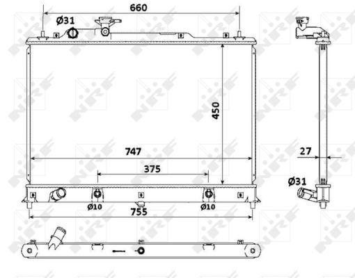 Радіатор охолодження двигуна Mazda CX7 07 - 53904 NRF