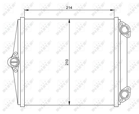 Радиатор печки (210x214x45) MERCEDES CABRIOLET (A124) E (W124) S (C126) SEDAN (W124) 2.0-5.5 10.79-03.98 54248 NRF