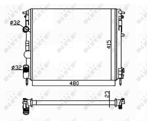 Радиатор охлаждения двигателя DACIA LOGAN LOGAN EXPRESS LOGAN MCV SANDERO NISSAN KUBISTAR RENAULT CLIO II KANGOO KANGOO EXPRESS LOGAN I THALI 58148 NRF