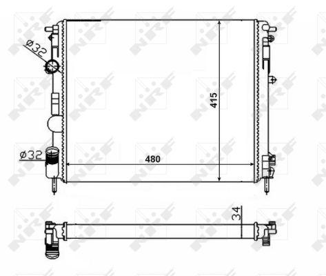 Радиатор охлаждения двигателя DACIA LOGAN LOGAN EXPRESS LOGAN MCV SANDERO SOLENZA RENAULT CLIO II KANGOO KANGOO EXPRESS LOGAN I THALIA I THA 58217 NRF