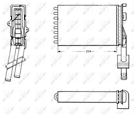 Радіатор пічки (156x235x40) RENAULT 21 1.7-2.2 03.86-09.95 58620 NRF