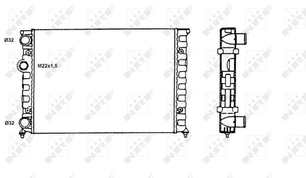 Радиатор охлаждения двигателя VW GOLF III VENTO 1.4/1.6 10.91-04.99 58819 NRF