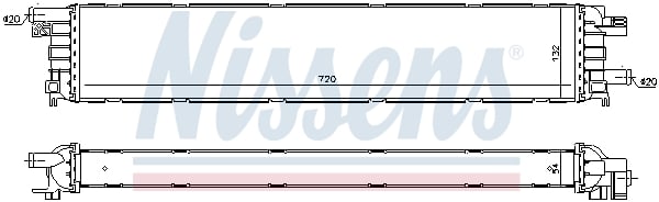 Радіатор охолодження двигуна (АКПП/МКПП) AUDI A4 A5 A6 A6 ALLROAD A7 Q3 1.4/2.0D/3.0 11.08-10.18 60354 NISSENS