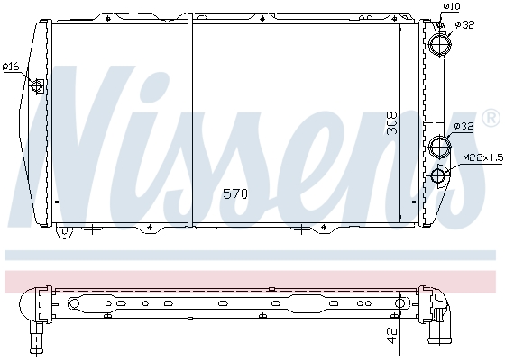 Радиатор охлаждения двигателя Audi 100 (C2) (76-) 604551 Nissens