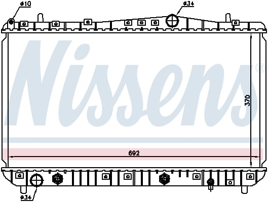 Радиатор охолодження двигуна Daewoo Lacetti Nubira At 1.6-1.8 61634 Nissens - фото 1