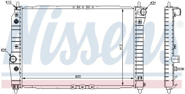 Радіатор охолодження двигуна Chevrolet Aveo 1.5 (AT) 61637 Nissens