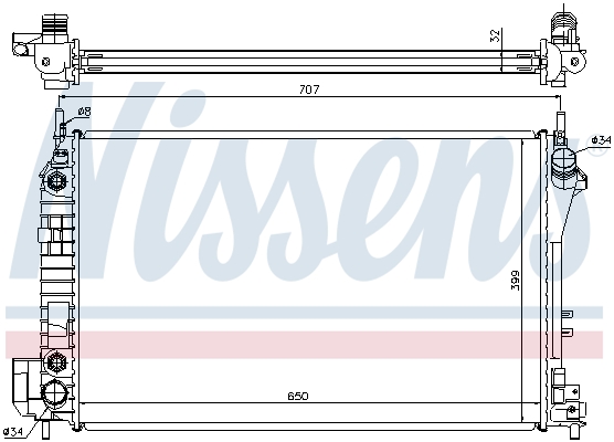 Радіатор охолодження двигуна Opel Vectra C (02-) 63023 Nissens