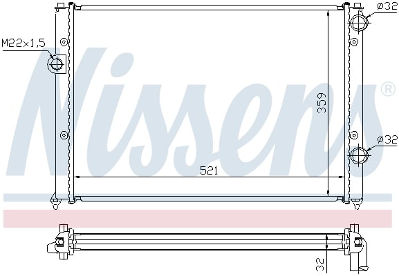 Радиатор охлаждения двигателя VW Passat B4 (93-) 652511 Nissens