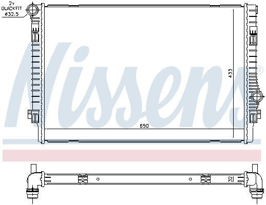 Радиатор охлаждения двигателя Audi A 3 S 3 Skoda Octavia III (5E) (13-) 65302 Nissens