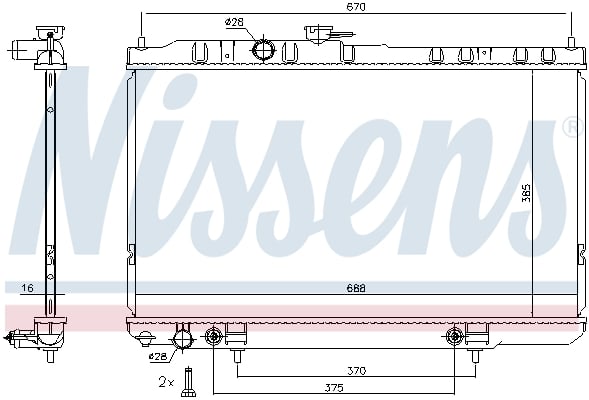 Радиатор охлаждения двигателя Nissan Almera ClassIC (N16) AT 68736 Nissens