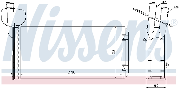 Радиатор печки VW Transporter T4 (90-) 73965 Nissens