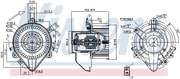 Мотор печки Fiat Doblo (01-) 1.3 Mjtd - 1.9 Jtd 87131 Nissens