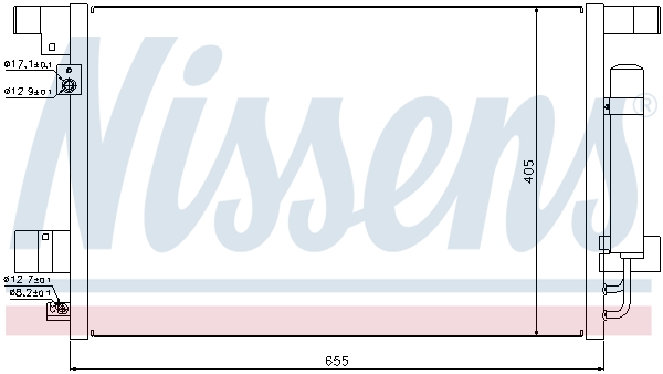 Радиатор кондиционера CITROEN C4 MITSUBISHI ASX LANCER VIII OUTLANDER II PEUGEOT 4007 4008 1.5-3.0 11.06- 940029 NISSENS