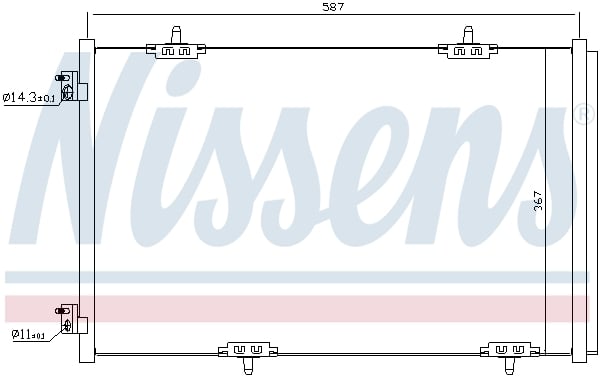 Радиатор кондиционера Citroen C-Elysee (12-) Peugeot 301(12-) 940333 Nissens