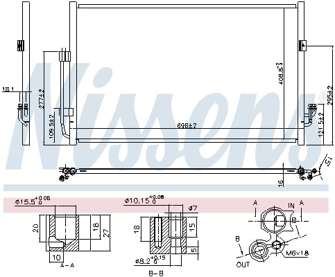 Конденсатор кондиционера Nissan Teana J32R (09-) 2.5 3.5i 940556 Nissens