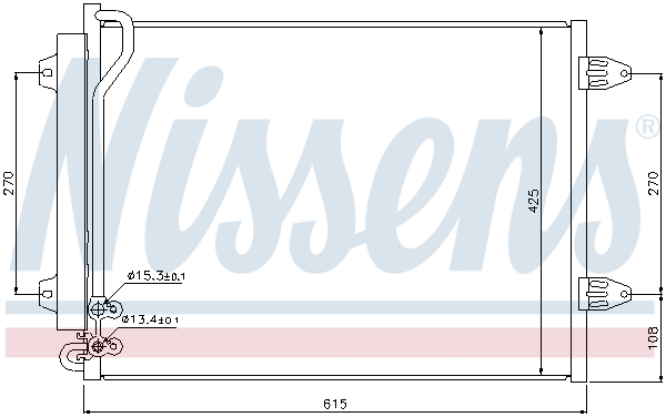 Радиатор кондиционера (с осушителем) VW CC PASSAT PASSAT ALLTRACK 1.6-2.0D 03.05-12.16 94831 NISSENS