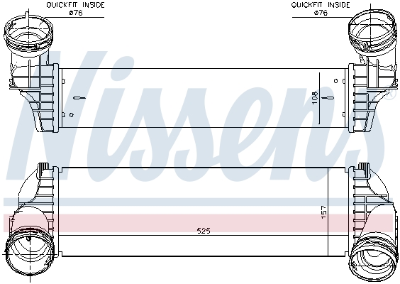 Интеркулер BMW X5 (E70) X5 (F15 F85) X6 (E71 E72) X6 (F16 F86) 2.0D-3.0D 02.07-07.19 96364 NISSENS - фото 1