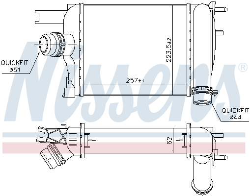 Інтеркулер DACIA DUSTER LOGAN SANDERO II RENAULT CAPTUR I CLIO IV LOGAN I II 1.0-1.6LPG 02.08- 96529 NISSENS