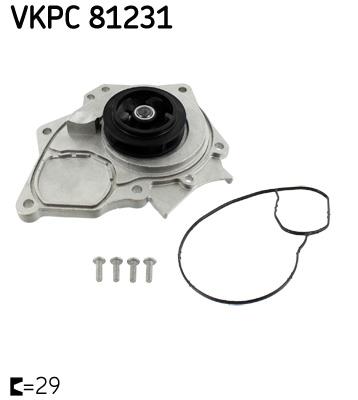 Водяной насос AUDI A1, A3, A4, A4 ALLROAD, A5, A6, A7, Q3, Q5, Q7, TT; SEAT ALHAMBRA, IBIZA IV, LEON, LEON SC, LEON ST; SKODA OCTAVIA III, SUPERB III; VKPC81231 SKF