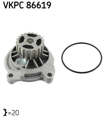 Водяной насос AUDI 100, A6; VW CRAFTER 30-35, CRAFTER 30-50, LT 28-35 I, LT 28-35 II, LT 28-46 II, LT 40-55 I, TRANSPORTER IV 2.4D/2.5/2.5D 08.89-05.1 VKPC86619 SKF - фото 1