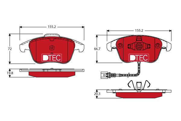 Гальмівні колодки передні AUDI Q3 SEAT ALHAMBRA VW SHARAN TIGUAN 1.4-2.0D 09.07- GDB1762DTE TRW