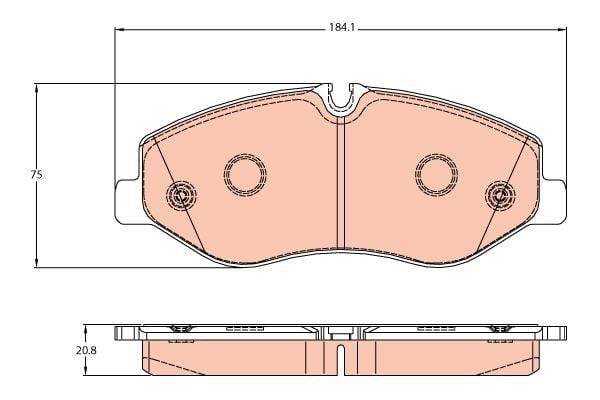 Тормозные колодки передние MERCEDES MARCO POLO CAMPER (W447) V (W447) VITO (W447) 1.6D/2.2D 03.14- GDB2103 TRW