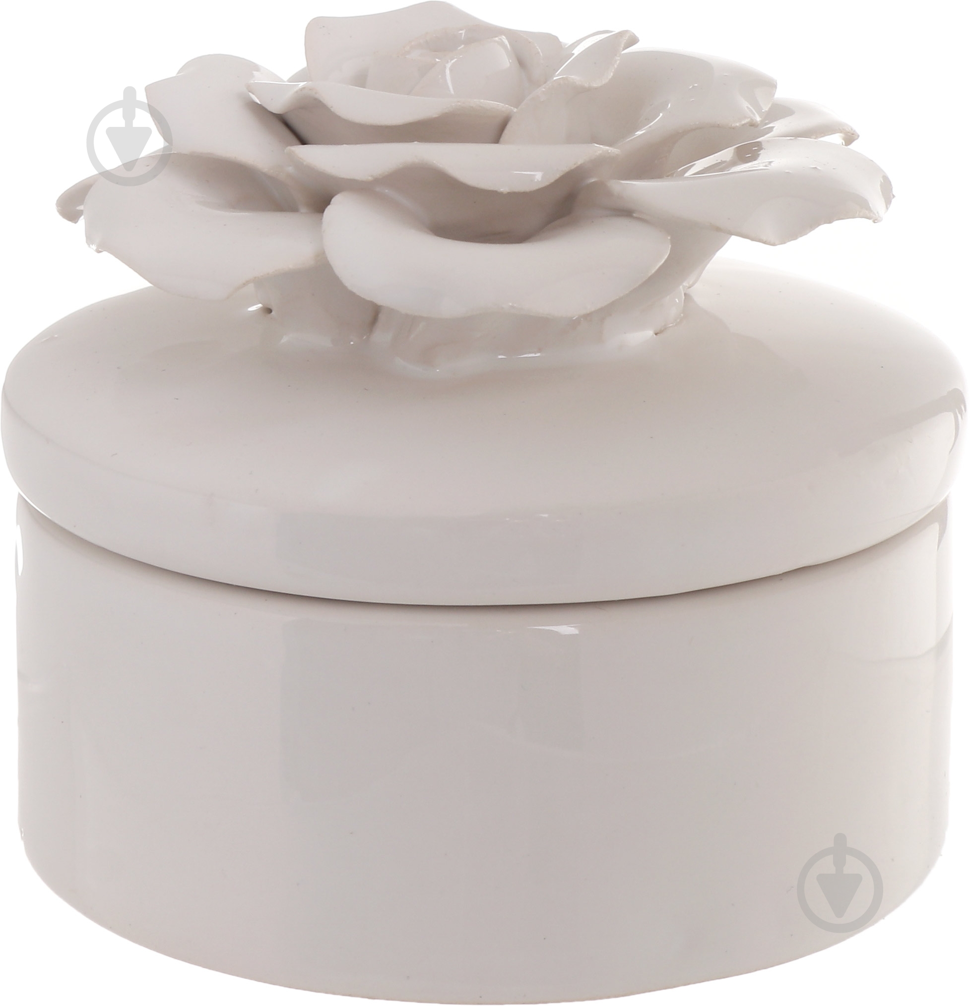 Шкатулка Роза белая круглая SA-2908 - фото 1