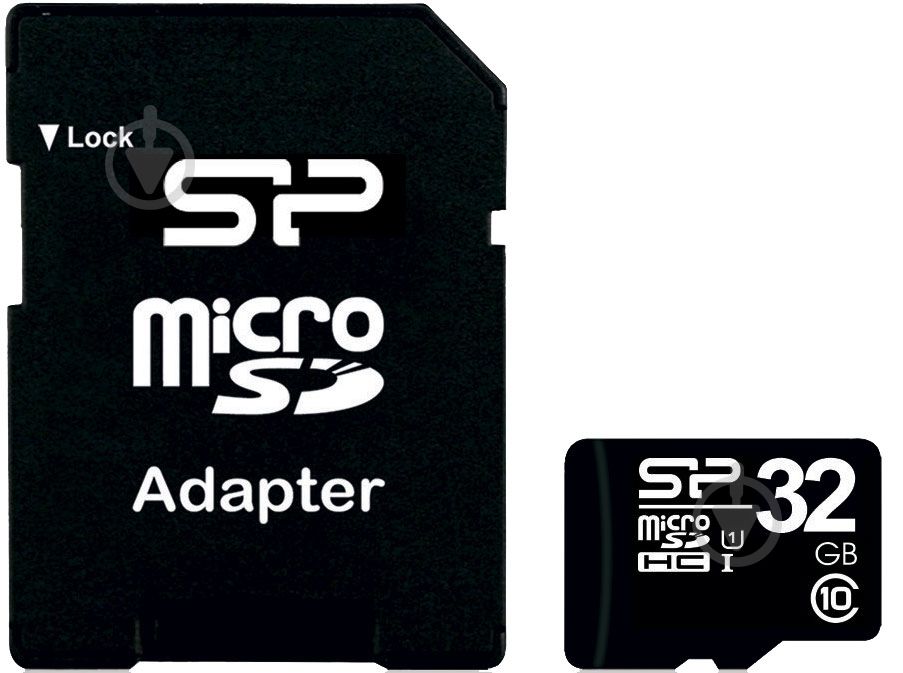Карта памяти Silicon Power MicroSDHC 32GB+SD adapter - фото 1