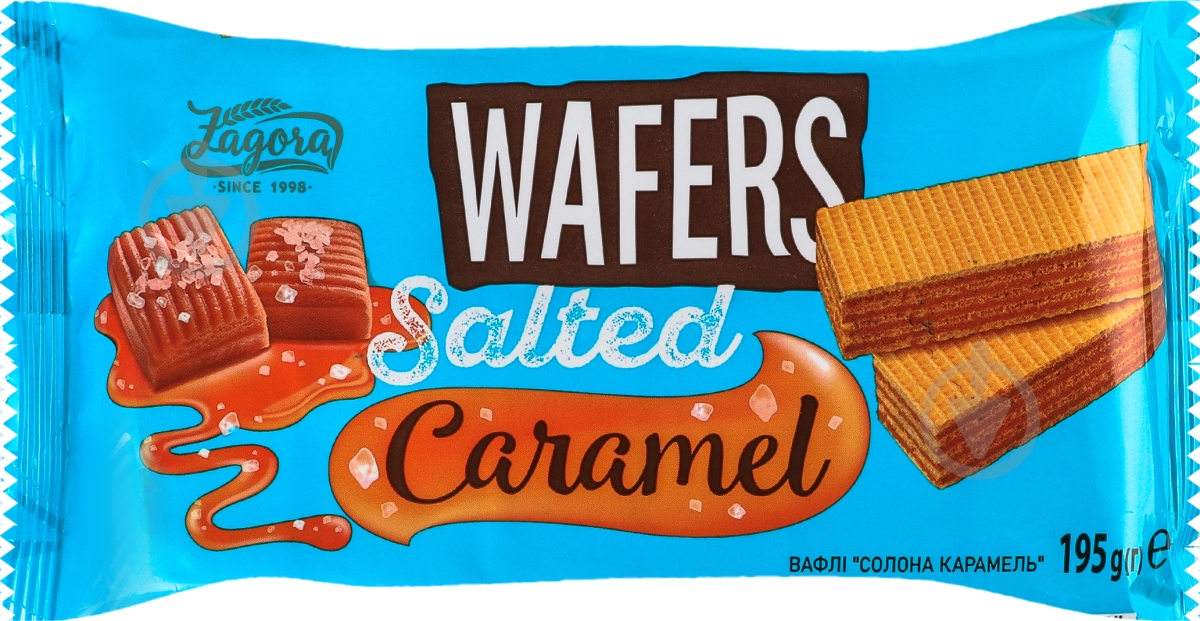 Вафли Загора Salted caramel 195 г - фото 1 Вафли Загора Salted caramel 195 г - фото 1