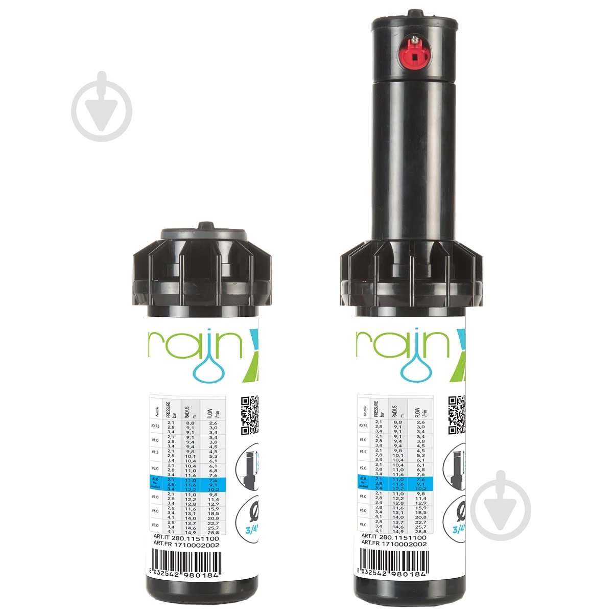 Дождеватель Rain роторный S075 3/4" 10 см 40-360° без запорного клапана - фото 1 Дождеватель Rain роторный S075 3/4" 10 см 40-360° без запорного клапана - фото 1