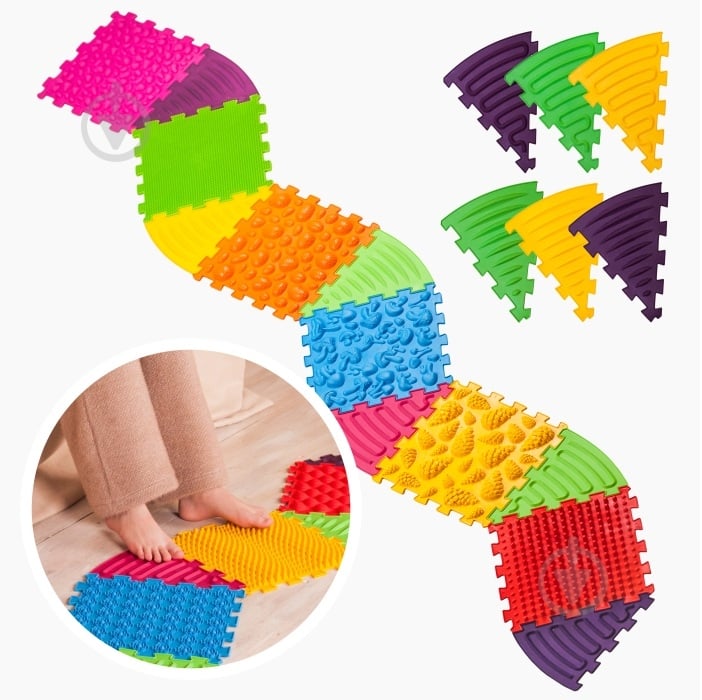 Массажный коврик Ортек Пазлы 6 эл. + 6 Треугольников 12731 - фото 14