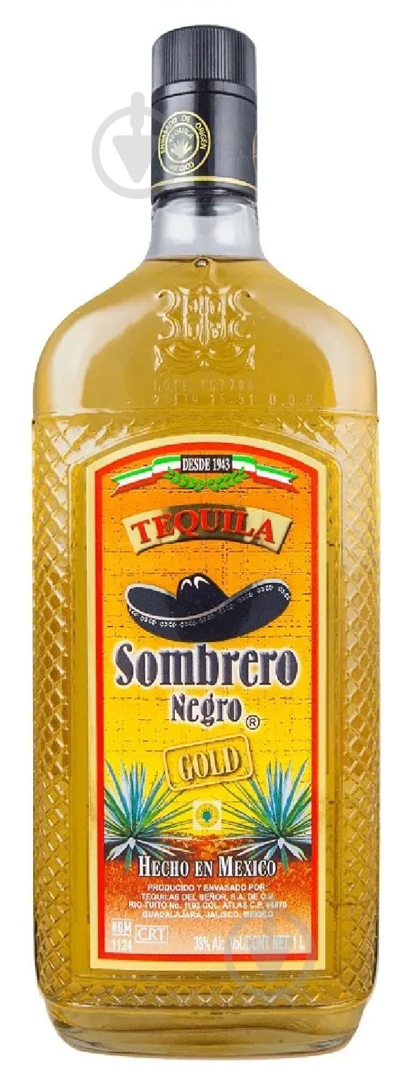 Текила Sombrero Negro Gold 0,7 л 38% - фото 1 Текила Sombrero Negro Gold 0,7 л 38% - фото 1