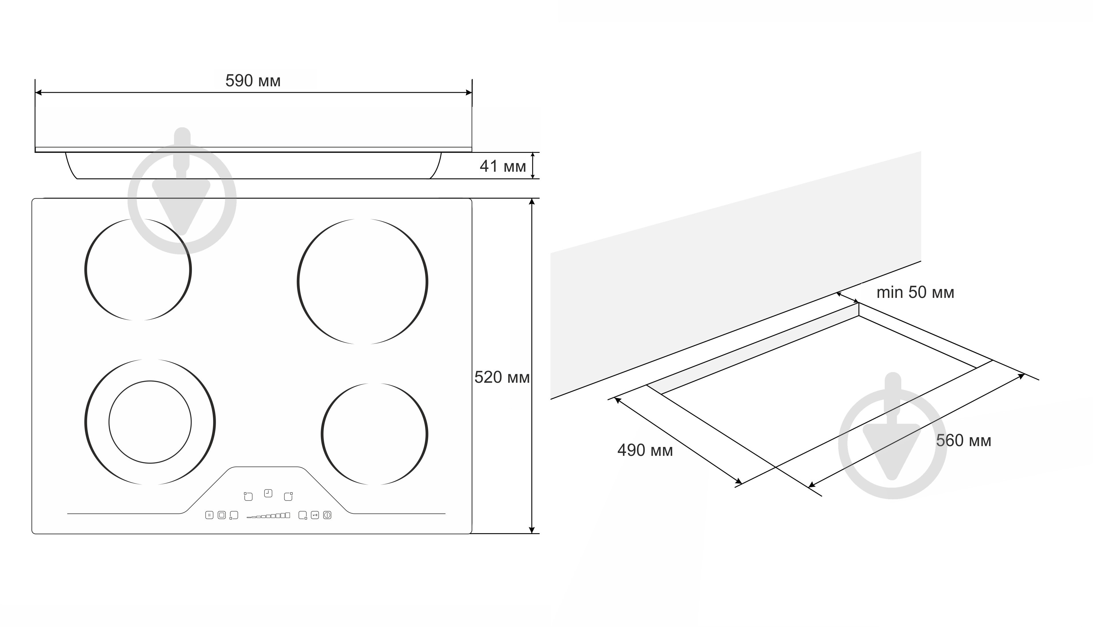 Варочная поверхность электрическая Eleyus FLORA 60 BL V - фото 12