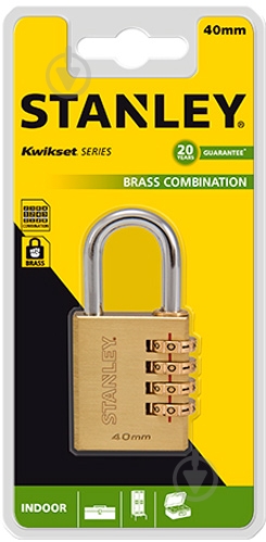 Замок навесной с 4-значным кодом Stanley S742-053 40 мм 81133371401 - фото 4 Замок навесной с 4-значным кодом Stanley S742-053 40 мм 81133371401 - фото 4