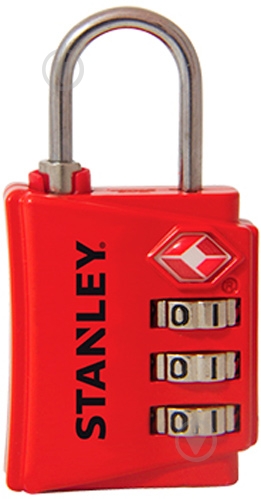 Замок навесной кодовый Stanley с индикатором безопасности TSA S742-055 30 мм 81141393401 красный - фото 1 Замок навесной кодовый Stanley с индикатором безопасности TSA S742-055 30 мм 81141393401 красный - фото 1