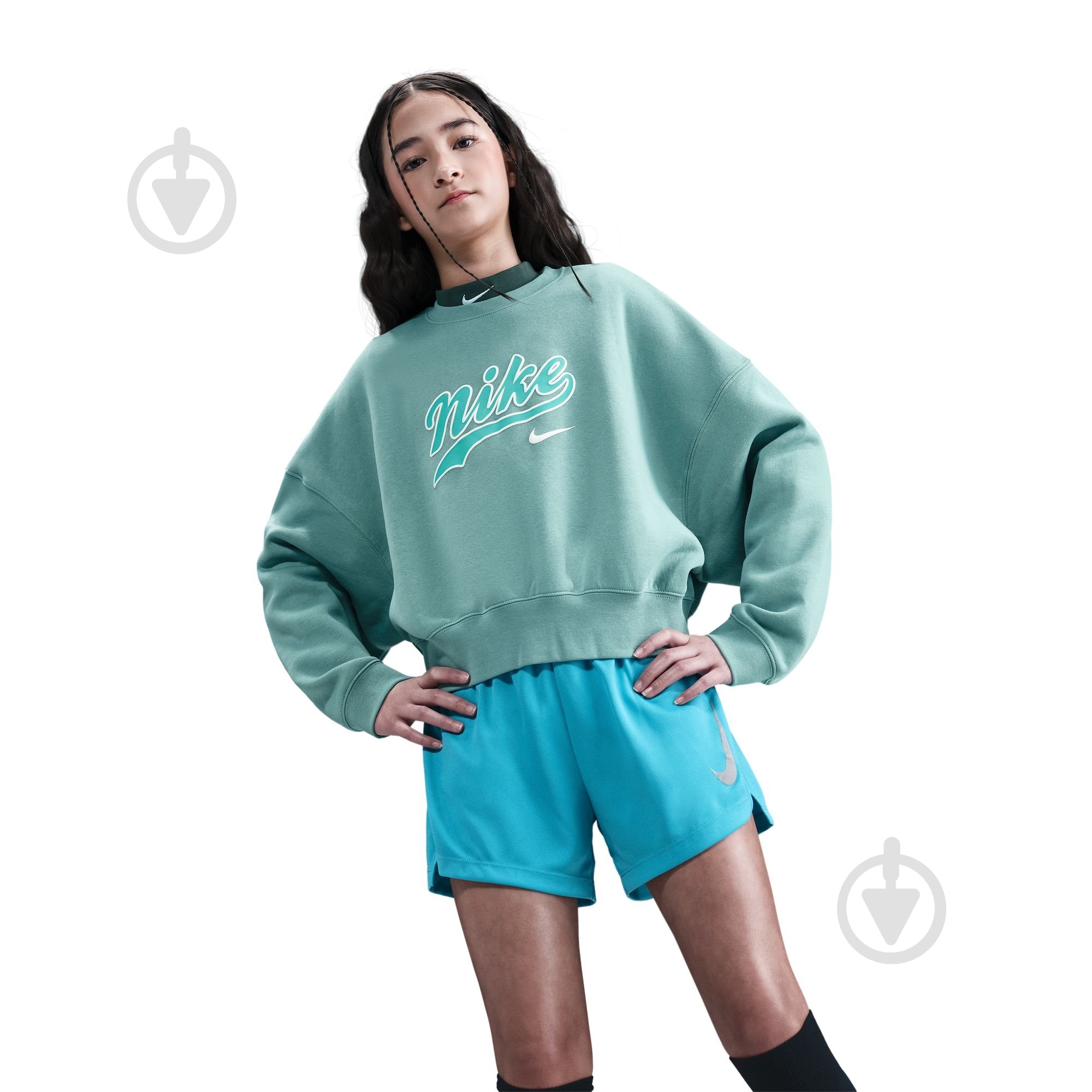 Світшот Nike G NSW TREND FLC CRP CREW IH4308-017 р.S зелений - фото 5 Світшот Nike G NSW TREND FLC CRP CREW IH4308-017 р.S зелений - фото 5