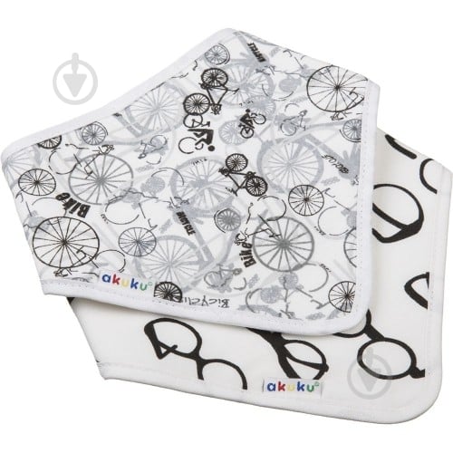 Нагрудник детский Akuku Велосипеды A1474 бело-серый A1474 - фото 1