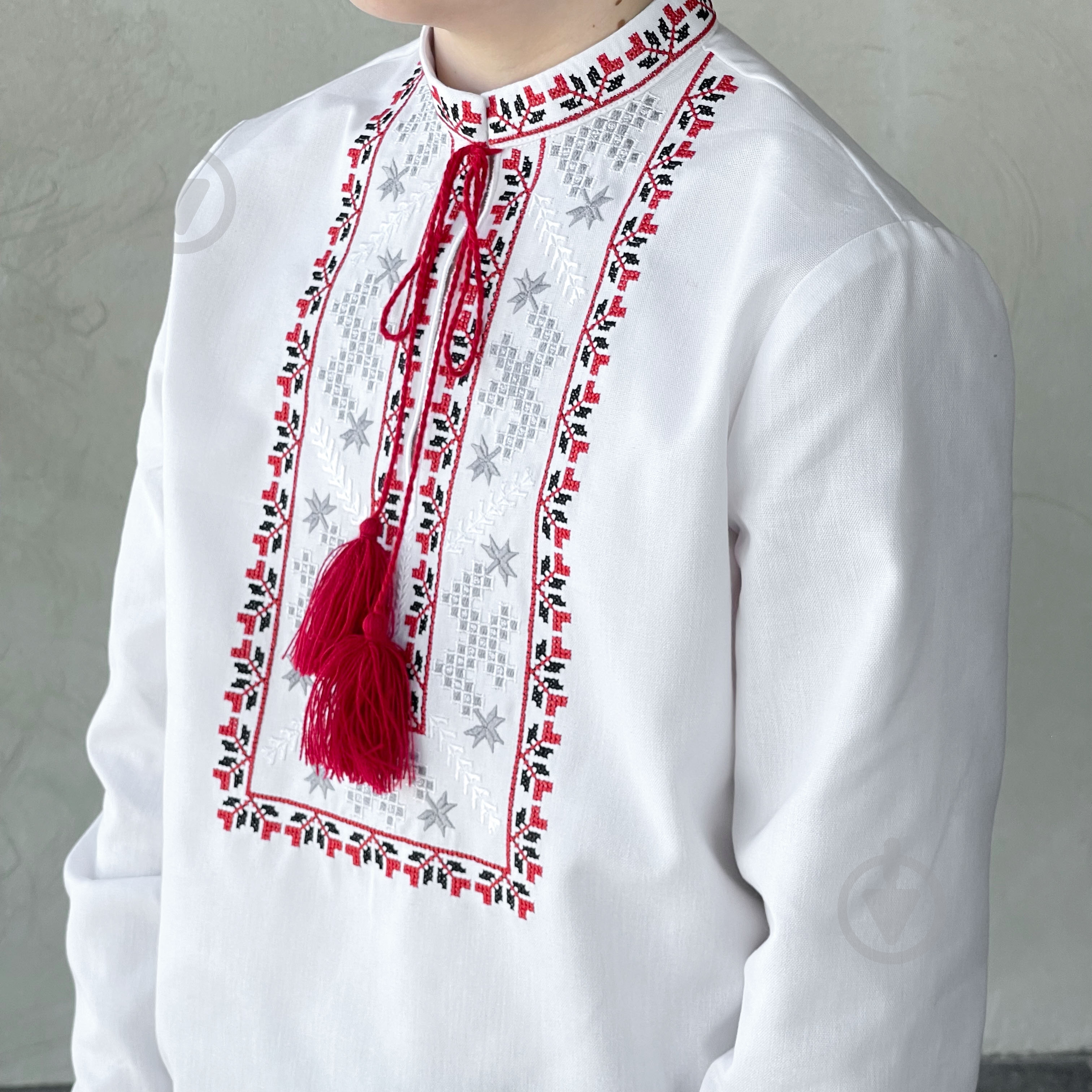 Вышиванка для мальчиков Эдельвика р.140 белый 164-25/09 - фото 2