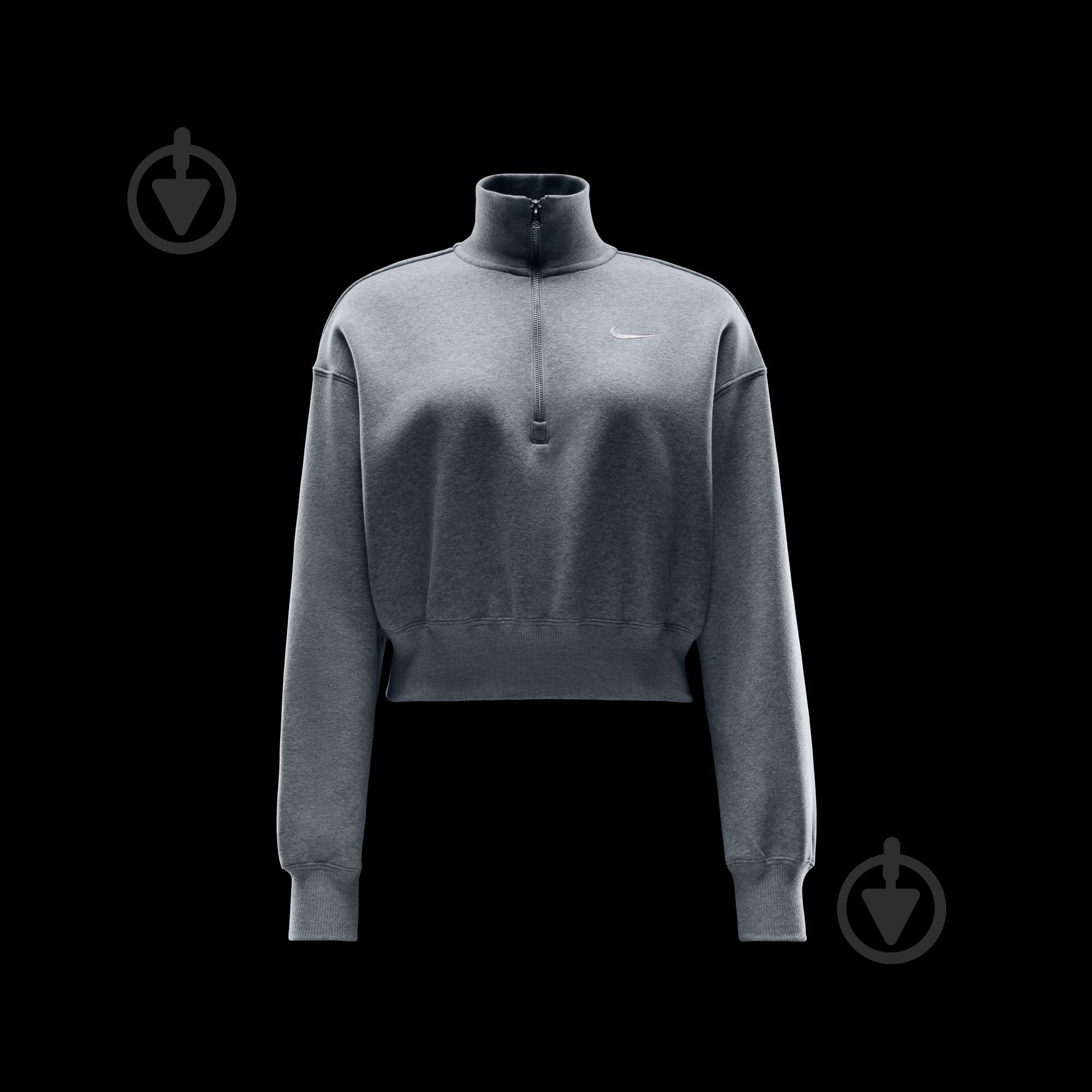 Джемпер Nike W NSW PHNX FLC QZ CROP DQ5767-063 р.M сірий - фото 6 Джемпер Nike W NSW PHNX FLC QZ CROP DQ5767-063 р.M сірий - фото 6