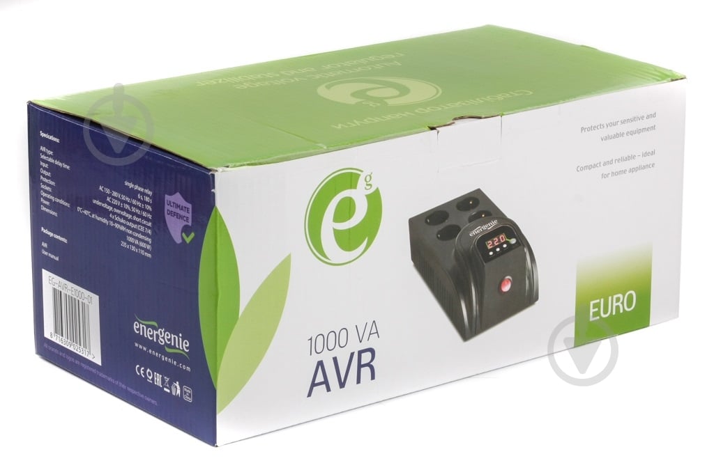 Стабилизатор напряжения EnerGenie 230 В 1000 ВА EG-AVR-E1000-01 - фото 2