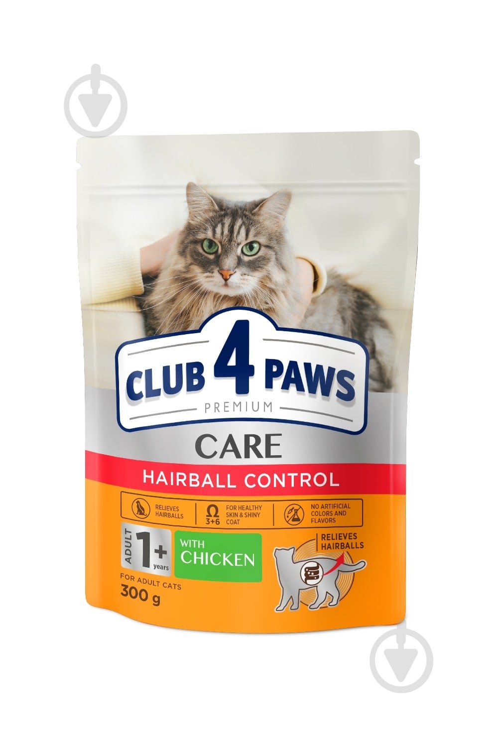 Корм сухий Club 4 Paws з ефектом виведення шерсті з травного тракту 300 г - фото 1