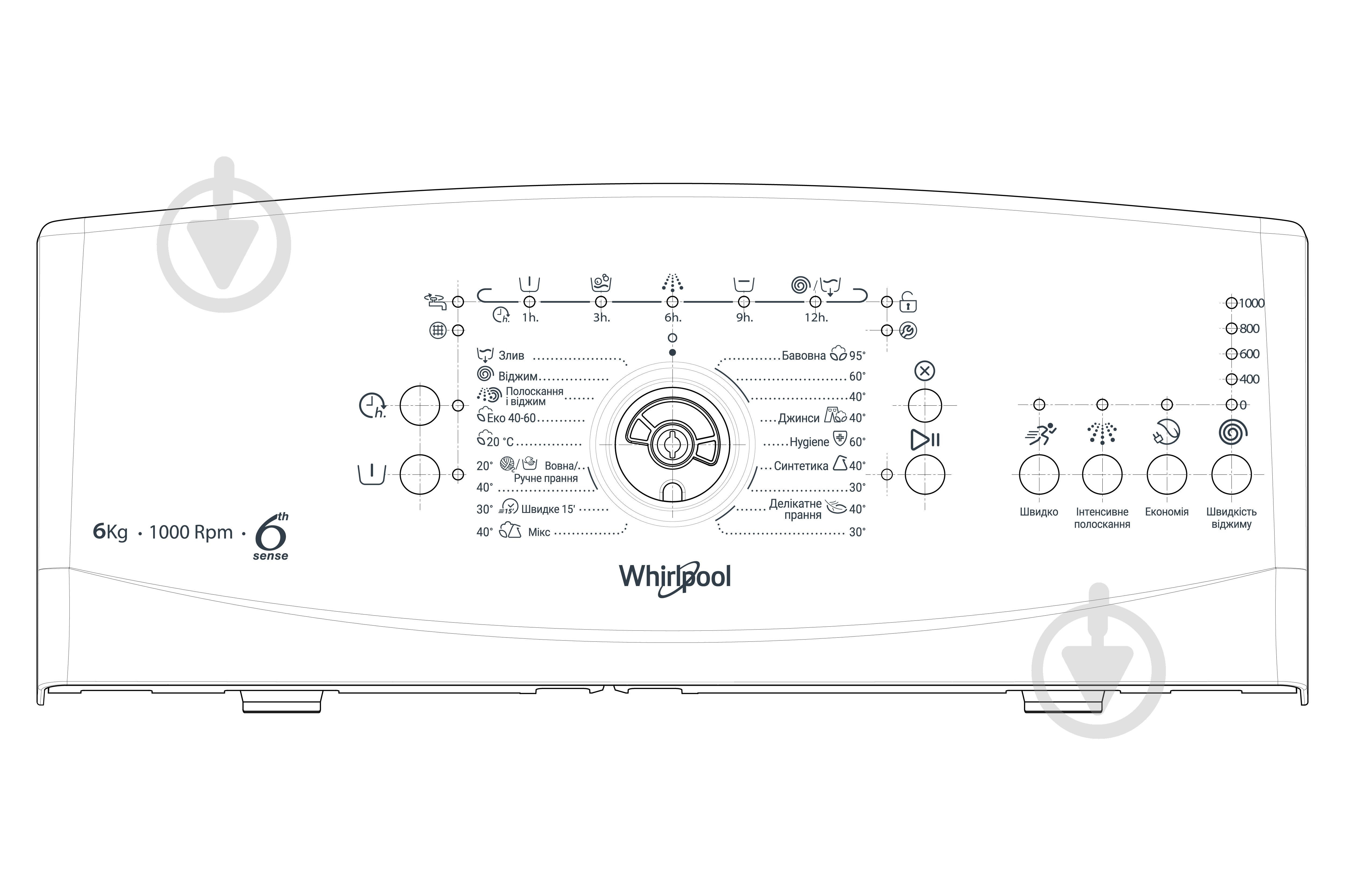 УЦЕНКА! Стиральная машина Whirlpool TDLR 6040L EU/N (УЦ №3892) - фото 8 УЦЕНКА! Стиральная машина Whirlpool TDLR 6040L EU/N (УЦ №3892) - фото 8