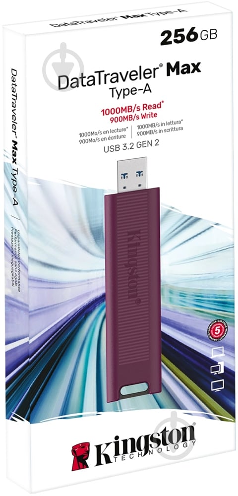 Накопичувач Kingston DT Max Type-A 256 ГБ USB Type-C USB 3.2 red (DTMAXA/256GB) - фото 4 Накопичувач Kingston DT Max Type-A 256 ГБ USB Type-C USB 3.2 red (DTMAXA/256GB) - фото 4