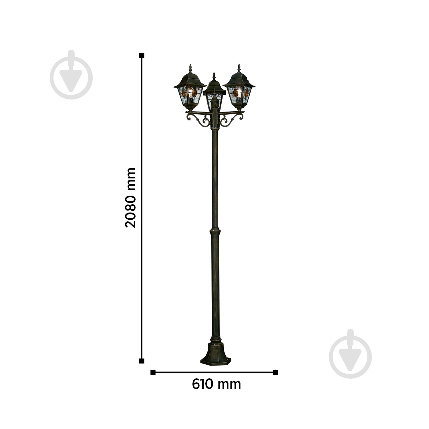 Фонарный столб Blitz E27 100 Вт IP44 черный 5170-63 - фото 2 Фонарный столб Blitz E27 100 Вт IP44 черный 5170-63 - фото 2